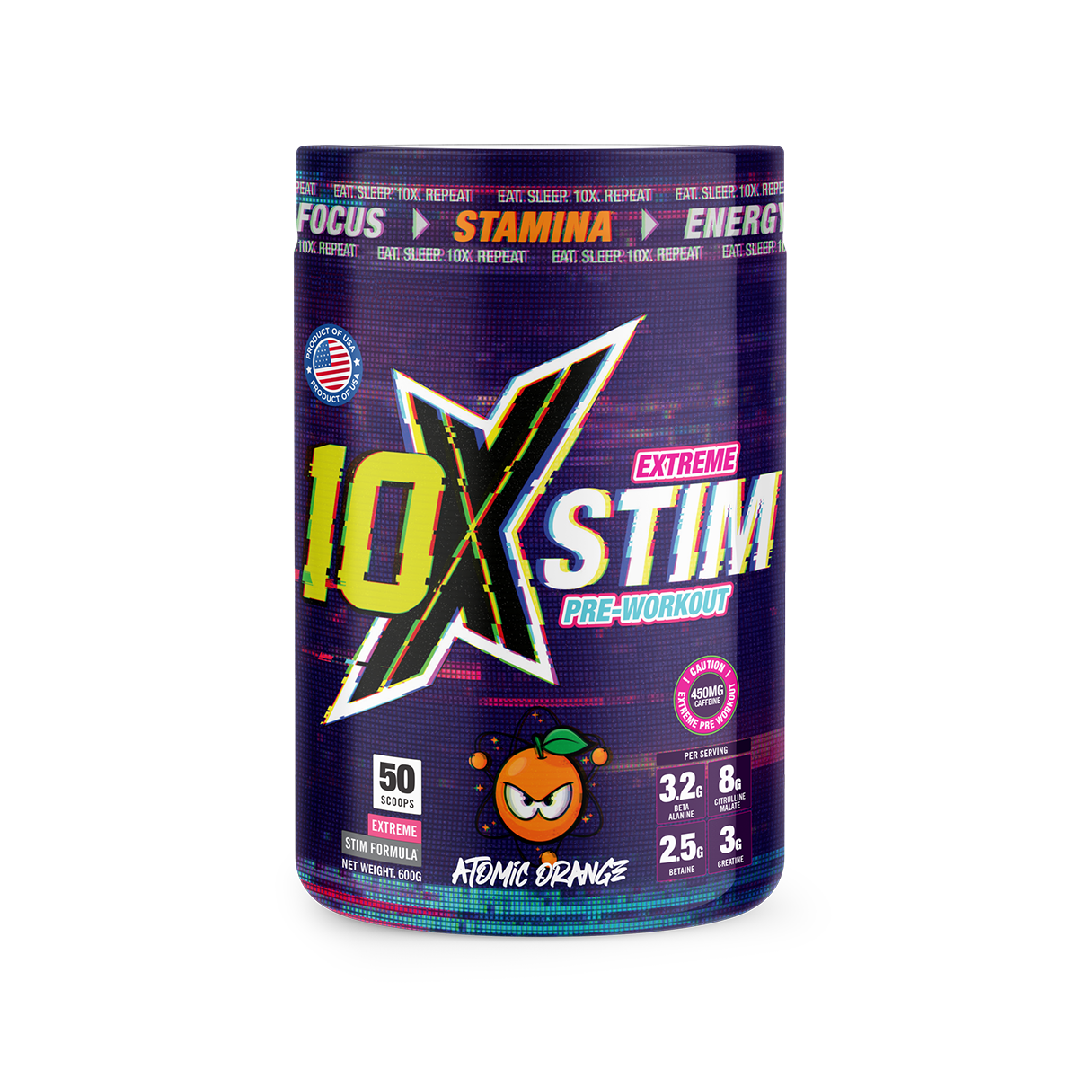10X Athletic STIM 600g Atomic Orange