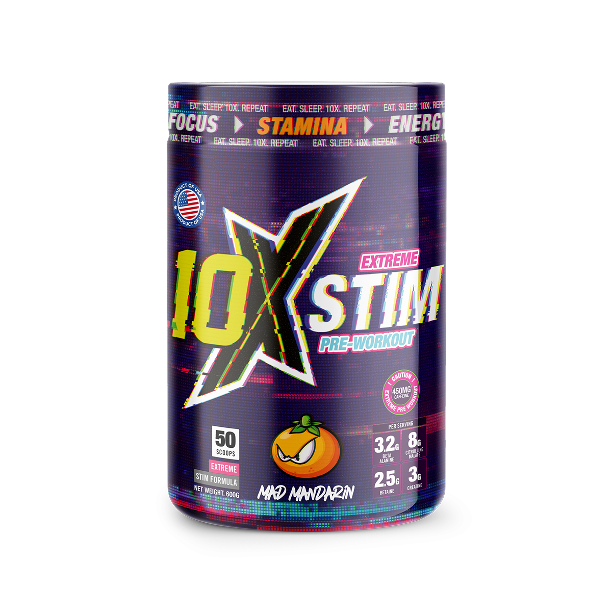 10X Athletic STIM 600g Mad Mandarin
