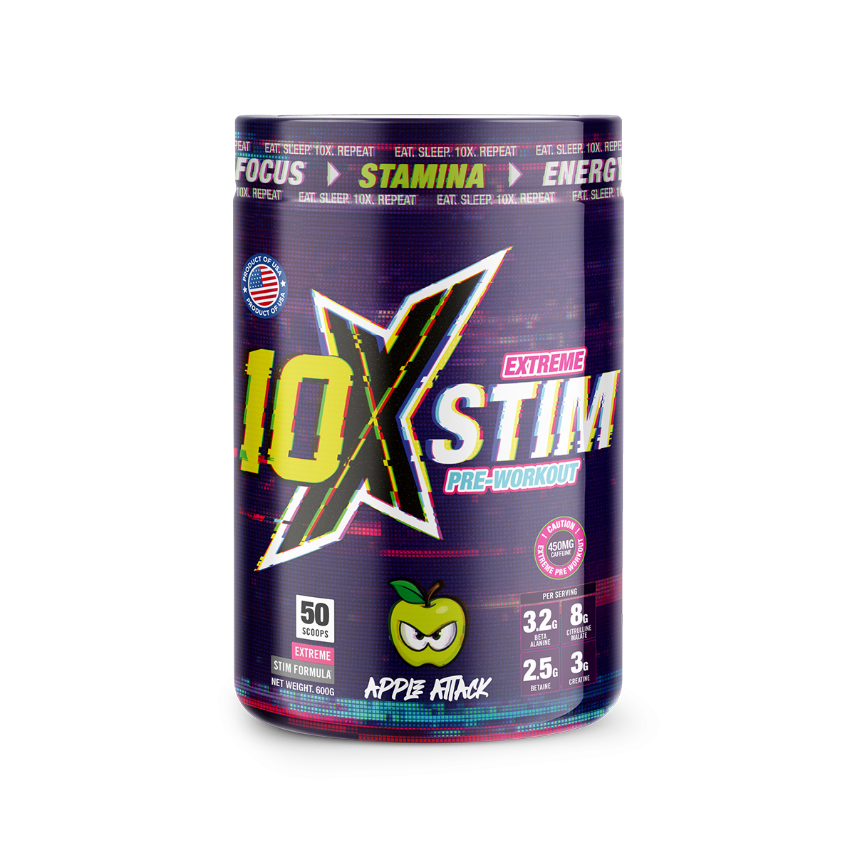 10X Athletic STIM 600g Apple Attack