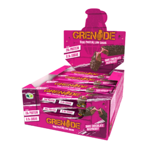 Grenade Protein Bar 12x60g Dark Chocolate Raspberry - Image 1