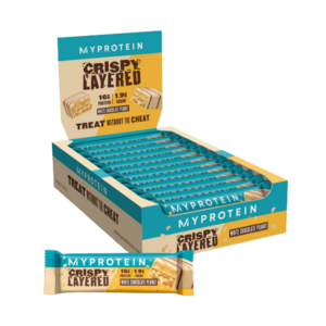 MyProtein Crispy Layered Protein Bar 12x58g White Chocolate Peanut - Image 1