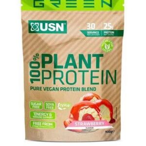 USN 100% Plant Protein 900g Strawberry - Image 1