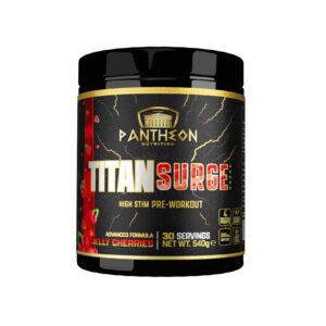 Pantheon Nutrition Titan Surge High Stim 540g Jelly Cherries - Image 1