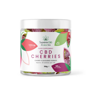 Supreme CBD Super Stength CBD Gummy Small Tub  (1200mg) 150g Cherries - Image 1