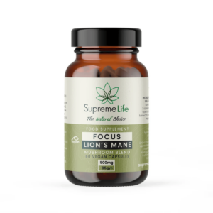 Supreme CBD Lions Mane Vegan Capsules  - Focus (500mg) 60 Caps - Image 1